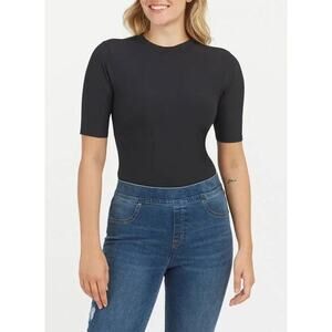 SPANX Suit Yourself Rib-Knit Crewneck Black‎ Bodysuit  NWT Women's Size 1X